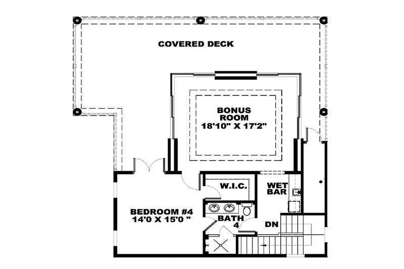 Dream House Plan - Floor Plan - Upper Floor for Mediterranean House Plan #1017-40 - 4 bed, 5 bath