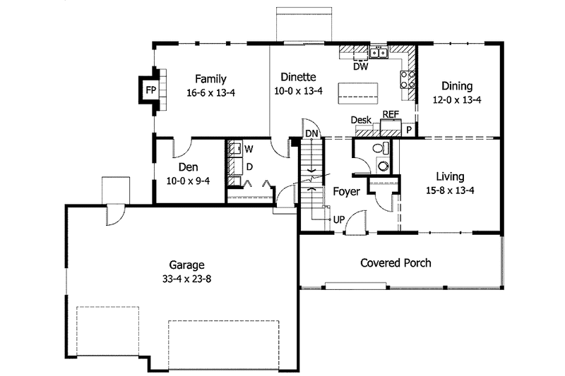 Home Plan - Floor Plan - Main Floor for Traditional House Plan #51-867 - 3 bed, 2.5 bath