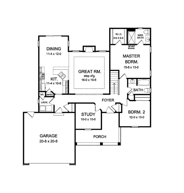 Dream House Plan - Craftsman Floor Plan - Main Floor Plan #1010-5
