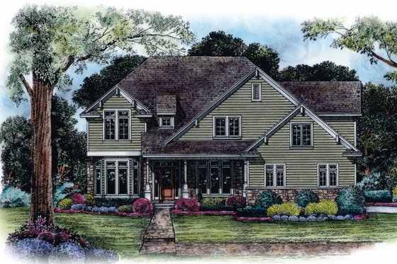 Exterior - Front Elevation 3 for Craftsman House Plan #20-1056 - 4 bed, 3.5 bath