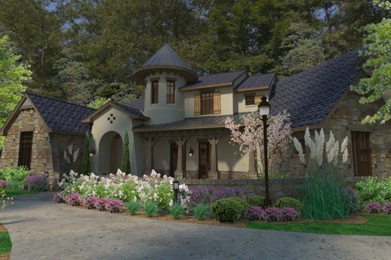 Exterior - Other Elevation 4 for European House Plan #120-185 - 3 bed, 3.5 bath