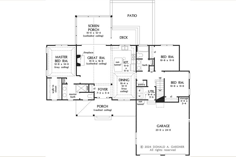 House Design - Floor Plan - Main Floor for Farmhouse House Plan #929-1195 - 3 bed, 2 bath