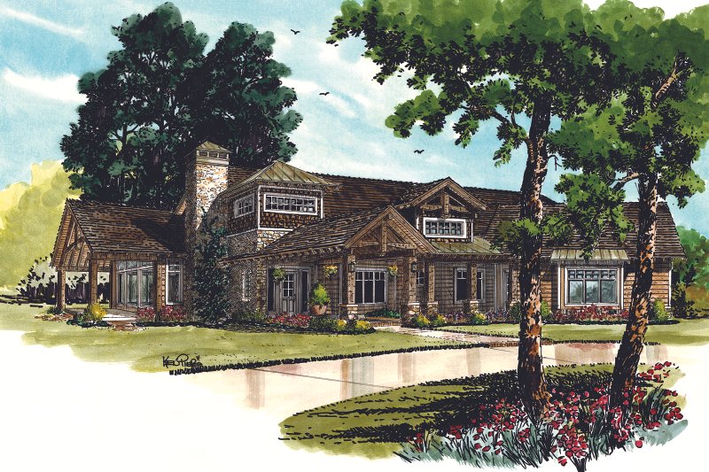 Architectural House Design - Ranch Exterior - Front Elevation Plan #942-32