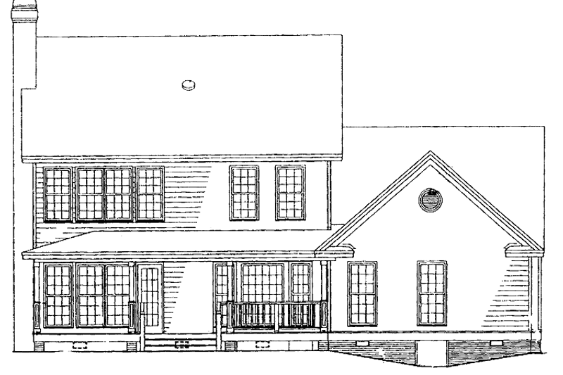Architectural House Design - Exterior - Rear Elevation for Country House Plan #929-252 - 3 bed, 2.5 bath