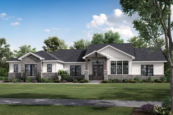 Exterior - Front Elevation 3 for Farmhouse House Plan #430-273 - 3 bed, 2.5 bath