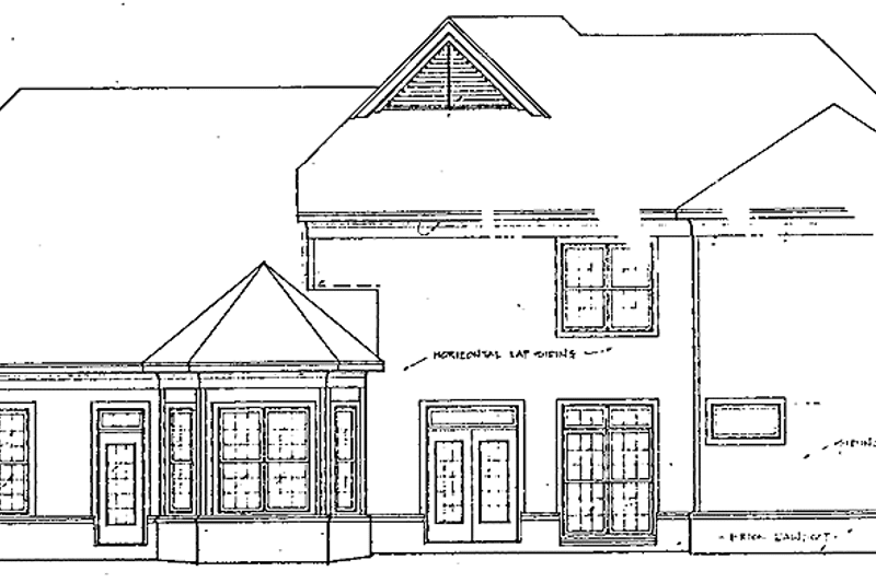 House Blueprint - Exterior - Rear Elevation for Traditional House Plan #952-43 - 4 bed, 2.5 bath