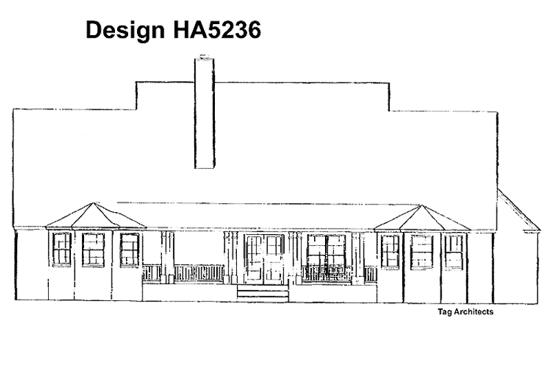 Architectural House Design - Exterior - Rear Elevation for Country House Plan #1051-19 - 3 bed, 3 bath