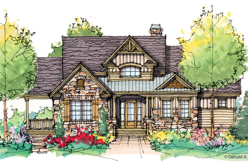 Architectural House Design - Exterior - Front Elevation 3 for Craftsman House Plan #929-945 - 4 bed, 4 bath