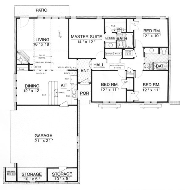 Architectural House Design - European Floor Plan - Main Floor Plan #45-566
