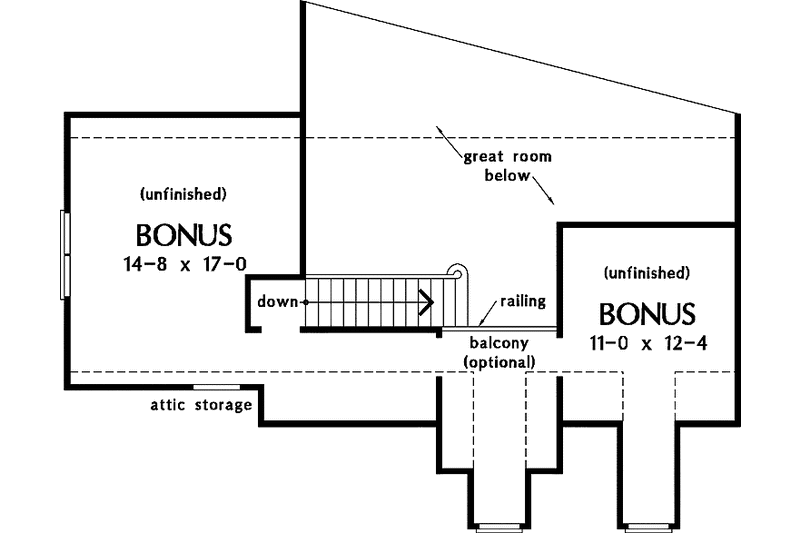 Home Plan - Floor Plan - Upper Floor for Country House Plan #929-235 - 3 bed, 2 bath