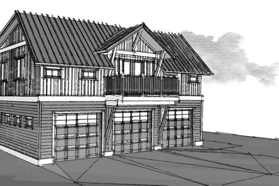 Exterior - Front Elevation 3 for Farmhouse House Plan #1101-51 - 2 bed, 1 bath