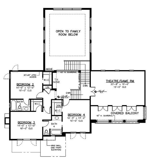 House Design - Mediterranean Floor Plan - Upper Floor Plan #1019-3