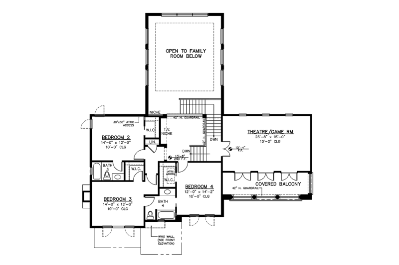 Home Plan - Floor Plan - Upper Floor for Mediterranean House Plan #1019-3 - 4 bed, 4 bath