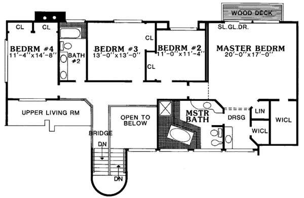House Blueprint - Contemporary Floor Plan - Upper Floor Plan #314-255