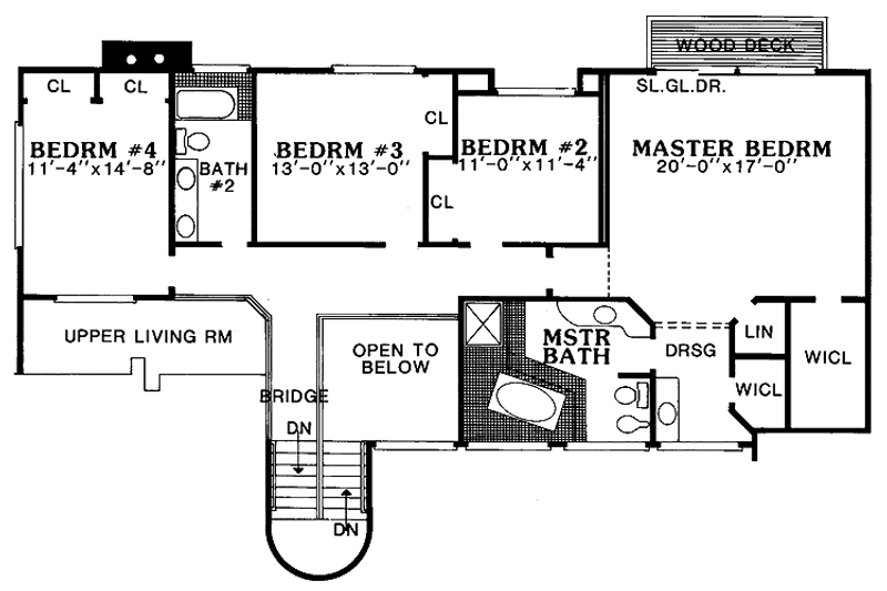 Home Plan - Floor Plan - Upper Floor for Contemporary House Plan #314-255 - 5 bed, 3.5 bath