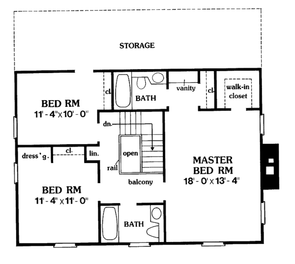 Home Plan - Colonial Floor Plan - Upper Floor Plan #456-115