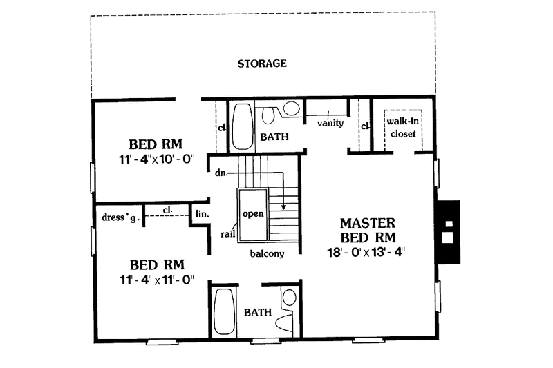 House Plan Design - Floor Plan - Upper Floor for Colonial House Plan #456-115 - 3 bed, 3 bath