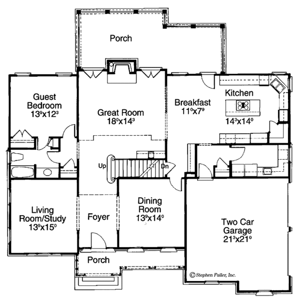 Home Plan - Colonial Floor Plan - Main Floor Plan #429-176