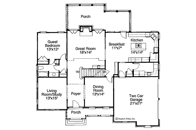 House Plan Design - Floor Plan - Main Floor for Colonial House Plan #429-176 - 5 bed, 4 bath