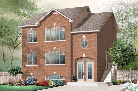 Exterior - Front Elevation 3 for European House Plan #23-2448 - 6 bed, 3 bath