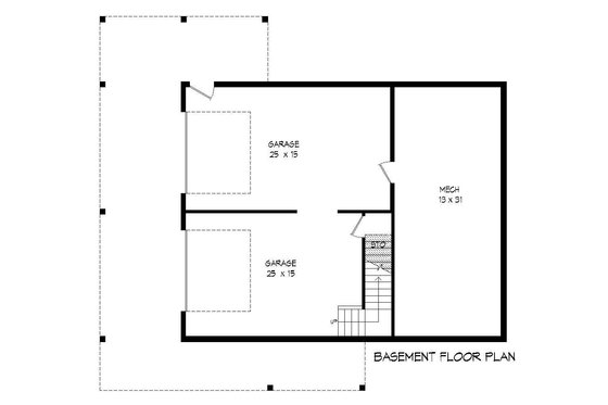 Floor Plan - Lower Floor for Country House Plan #932-204 - 3 bed, 2 bath