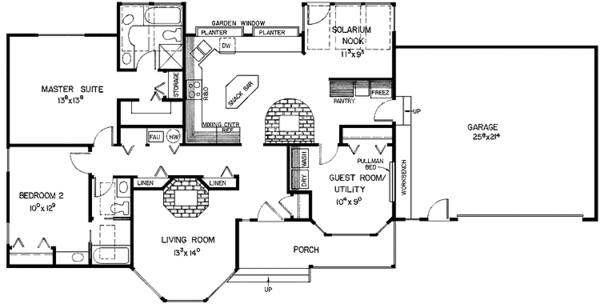 House Plan Design - Ranch Floor Plan - Main Floor Plan #60-957
