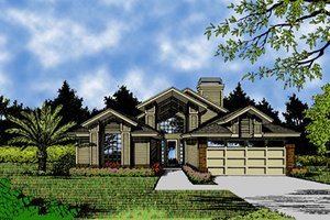 European Exterior - Front Elevation Plan #417-162