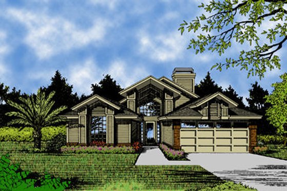 Exterior - Front Elevation for European House Plan #417-162 - 3 bed, 2 bath