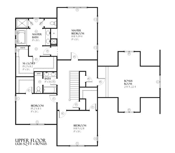 Farmhouse Floor Plan - Upper Floor Plan #901-51