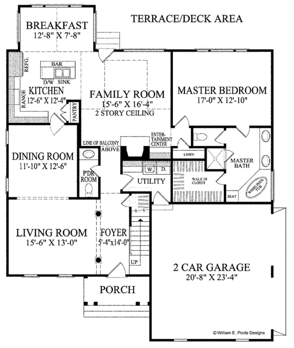 Architectural House Design - Colonial Floor Plan - Main Floor Plan #137-317