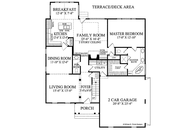 Home Plan - Floor Plan - Main Floor for Colonial House Plan #137-317 - 4 bed, 2.5 bath