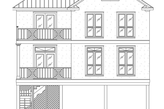 Exterior - Front Elevation 3 for Beach House Plan #37-151 - 3 bed, 2.5 bath