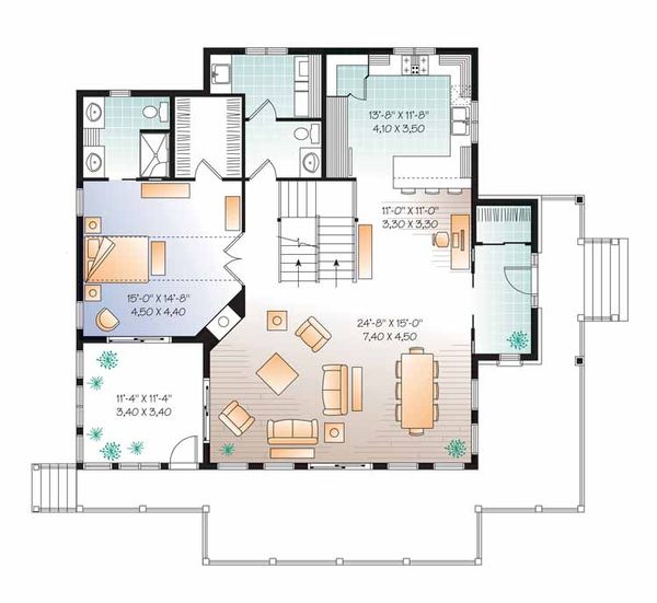 Architectural House Design - European Floor Plan - Main Floor Plan #23-2484