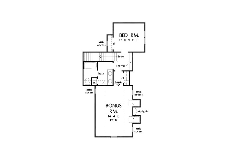 Architectural House Design - Floor Plan - Upper Floor for Cottage House Plan #929-1126 - 3 bed, 3.5 bath