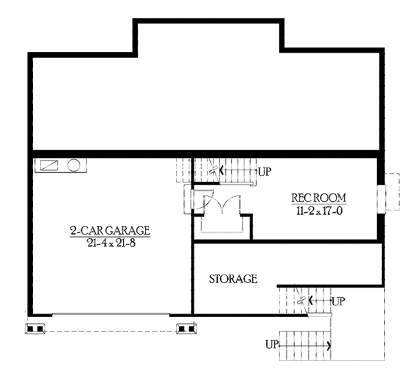 House Plan Design - Craftsman Floor Plan - Lower Floor Plan #132-400
