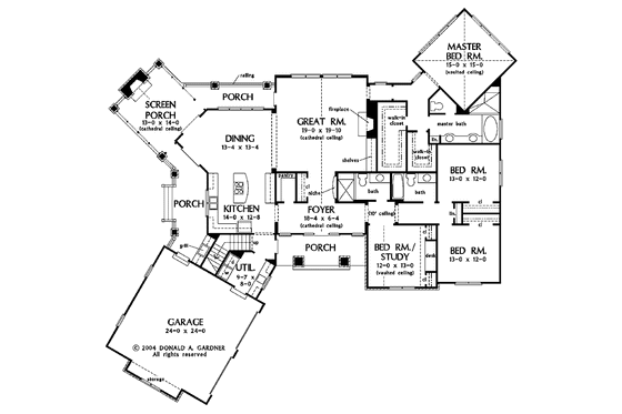 Floor Plan - Main Floor for Craftsman House Plan #929-742 - 4 bed, 3 bath