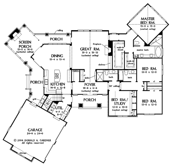Craftsman Floor Plan - Main Floor Plan #929-742