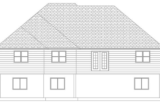 Exterior - Rear Elevation 3 for Ranch House Plan #1060-10 - 3 bed, 2 bath