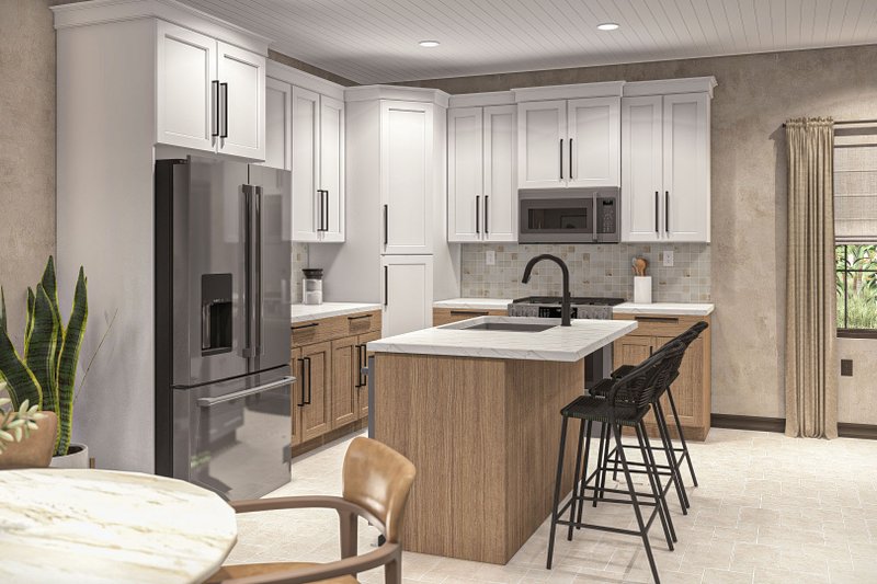 Architectural House Design - Interior - Kitchen 1 for Adobe / Southwestern House Plan #455-449 - 1 bed, 1 bath