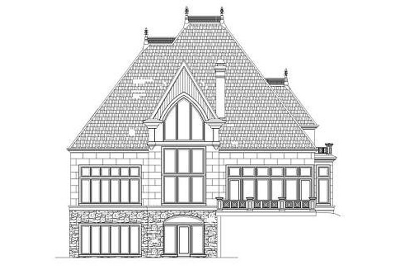 Dream House Plan - Exterior - Rear Elevation for European House Plan #119-323 - 4 bed, 3.5 bath