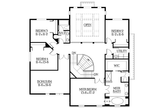 Floor Plan - Upper Floor for Country House Plan #132-437 - 4 bed, 3 bath