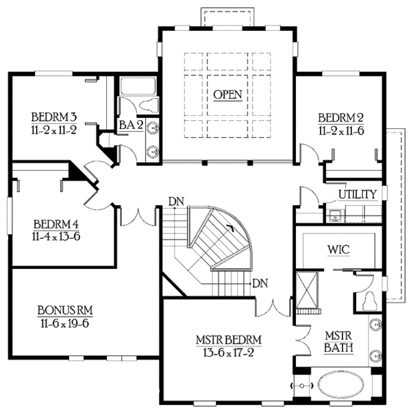 Dream House Plan - Country Floor Plan - Upper Floor Plan #132-437