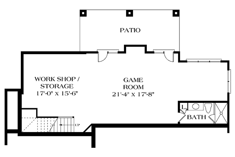 Home Plan - Floor Plan - Lower Floor for Colonial House Plan #453-361 - 4 bed, 3.5 bath