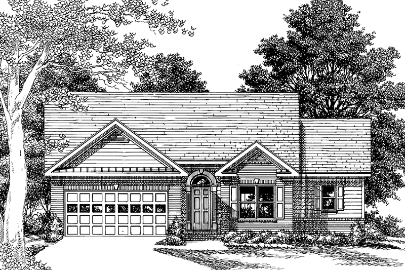 Home Plan - Exterior - Front Elevation 3 for Ranch House Plan #927-458 - 3 bed, 2 bath