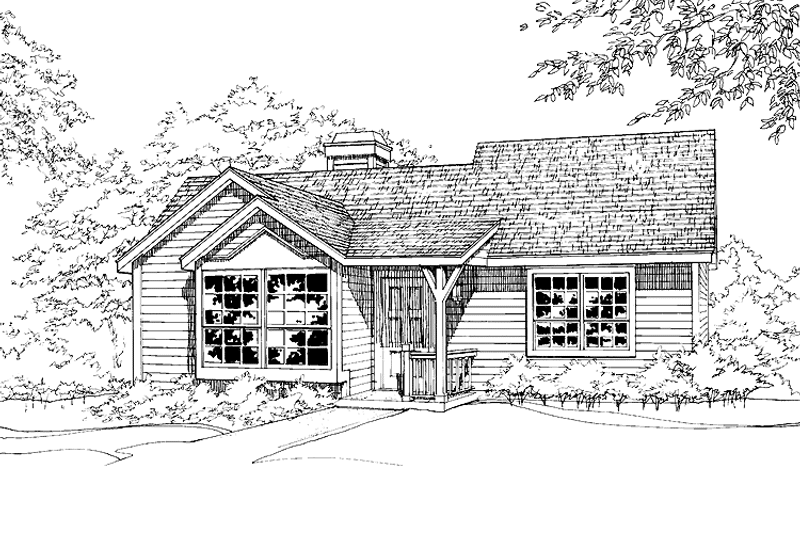 Architectural House Design - Exterior - Front Elevation 3 for Ranch House Plan #320-664 - 1 bed, 1 bath