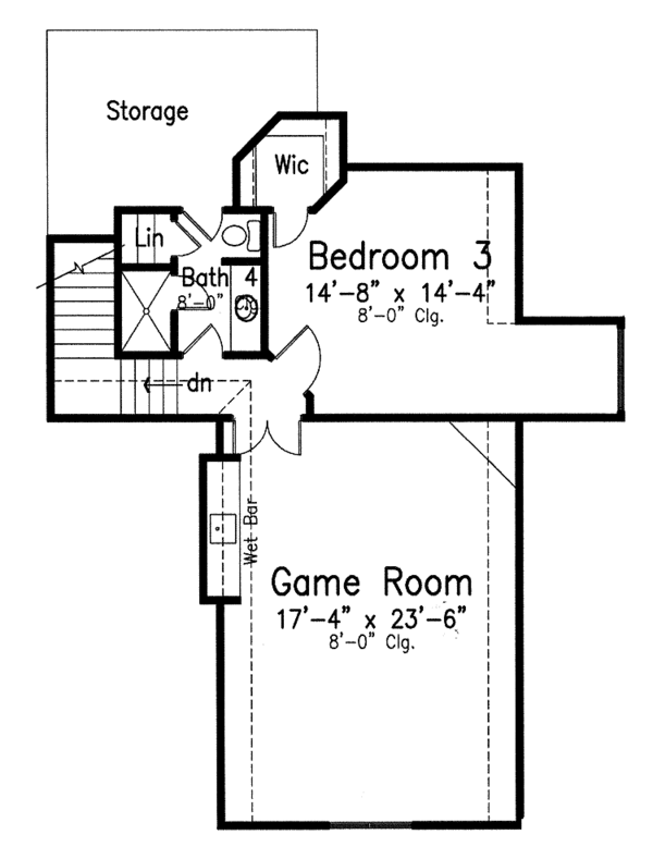 Home Plan - Traditional Floor Plan - Upper Floor Plan #52-254