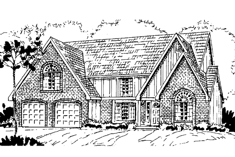 Tudor Style House Plan - 4 Beds 4.5 Baths 2694 Sq/Ft Plan #405-318