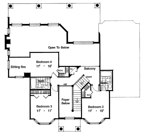 Dream House Plan - Mediterranean Floor Plan - Upper Floor Plan #417-499