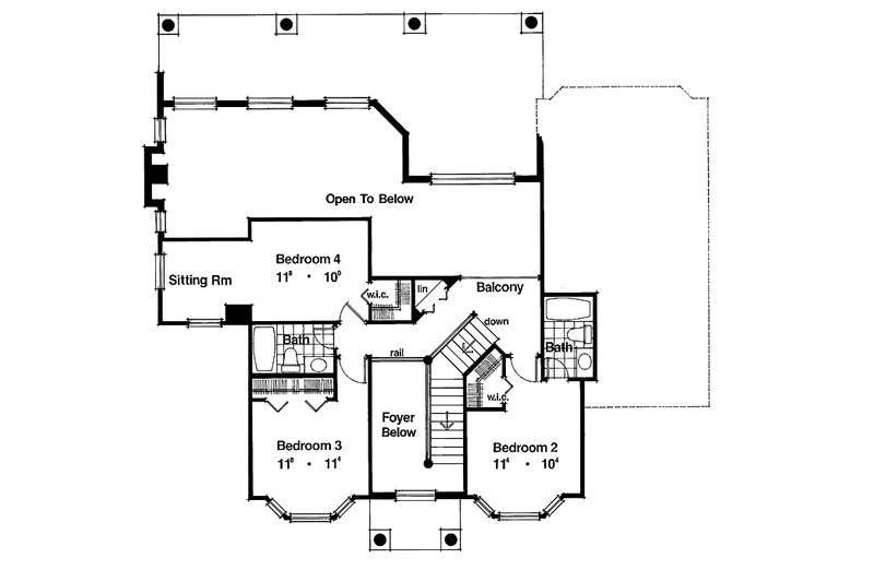 Dream House Plan - Floor Plan - Upper Floor for Mediterranean House Plan #417-499 - 4 bed, 3.5 bath