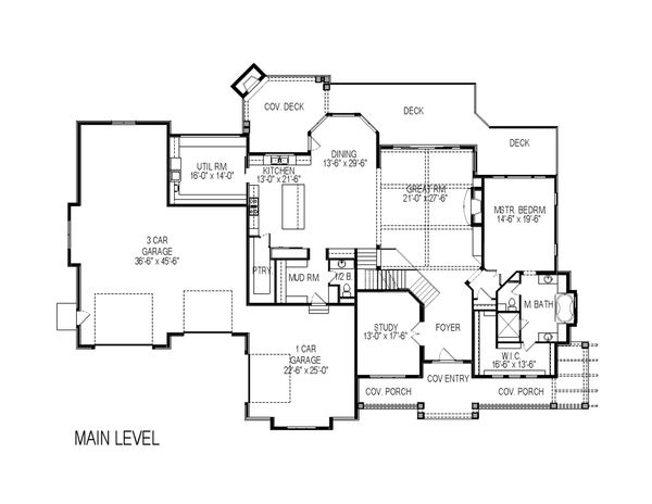 Craftsman Floor Plan - Main Floor Plan #920-59